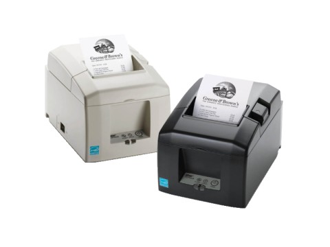 TSP654IISK - Thermodirektdrucker für trägermaterialfreie Etiketten mit Abschneider, 80mm, Papieraufnahme-Sensor, ohne Schnittstelle, grau