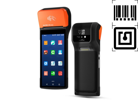 V2 PRO - 5.99" Display, Android 7.1, 58mm Thermobondrucker, 4G, NFC, 1D-CCD-Barcodescanner