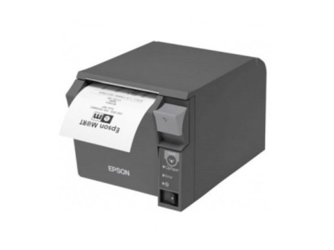 TM-T70II - Bon-Thermodrucker mit Frontausgabe, 80mm, Abschneider, USB + Ethernet, dunkelgrau