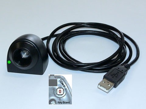 Stift-Kellnerschloss - USB 2.0, schwarz, Kabel 1.4m, RS232- und Keyboard-Mode (Werkeinstellung: Keyboard-Mode)