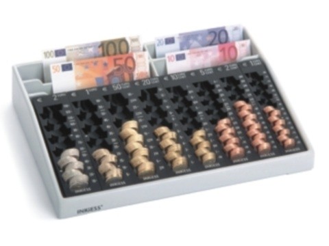 Kassenkombination - REKORD 84 PL mit 8 Einzelmünzbehältern und 4 Banknoten-Steilfächern